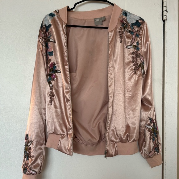 ASOS Jackets & Blazers - Asos Bejeweled Pink Satin Jacket